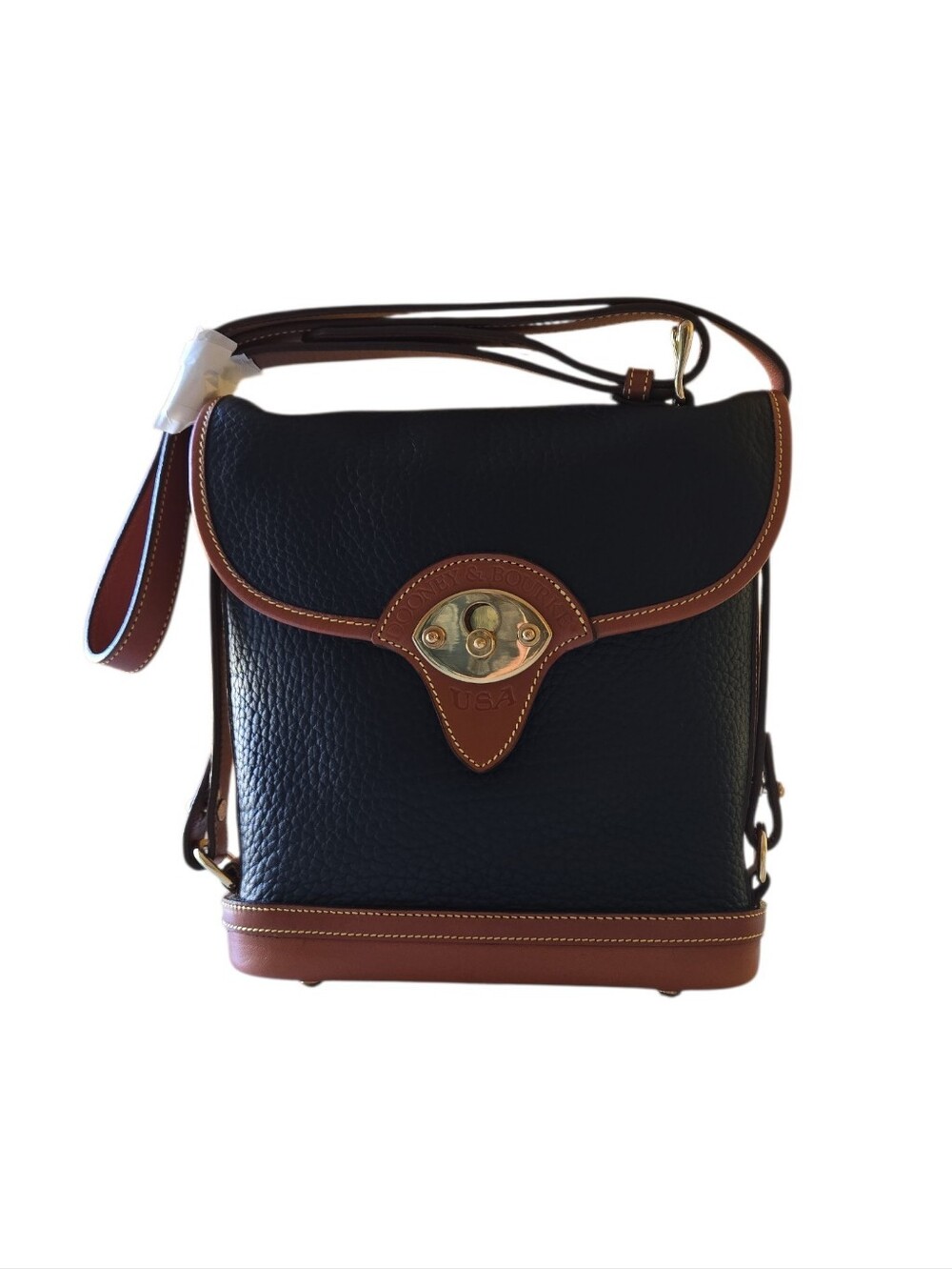 Vtg Dooney & Bourke Cavalry Spectator All-Weather Leather Shoulder Crossbody Bag